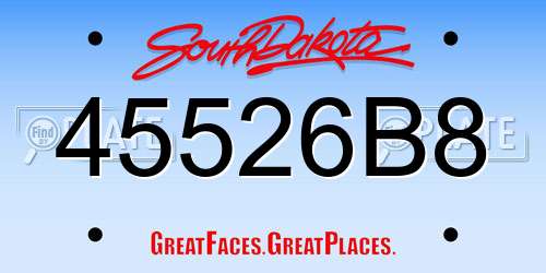 45526B8 South Dakota License Plate