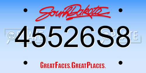 45526S8 South Dakota License Plate