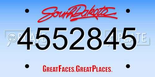 4552845 South Dakota License Plate