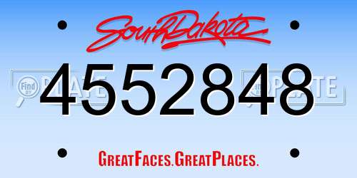 4552848 South Dakota License Plate