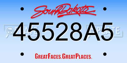 45528A5 South Dakota License Plate