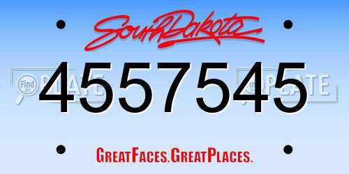 4557545 South Dakota License Plate