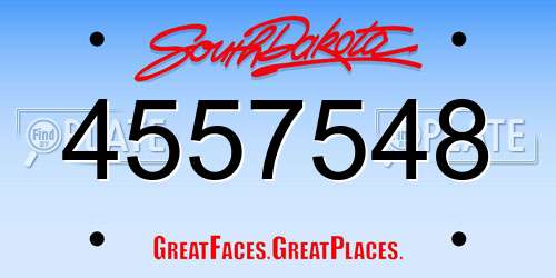 4557548 South Dakota License Plate