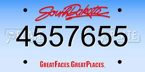 4557655 South Dakota License Plate