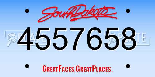 4557658 South Dakota License Plate