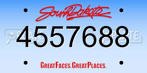 4557688 South Dakota License Plate