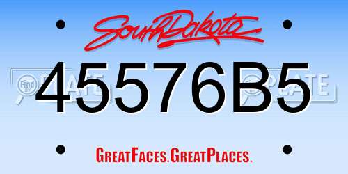45576B5 South Dakota License Plate