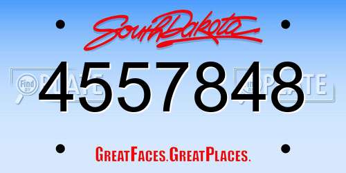 4557848 South Dakota License Plate