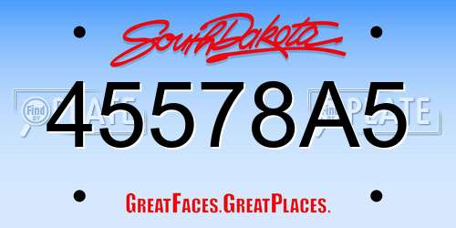 45578A5 South Dakota License Plate