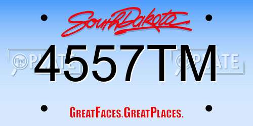 4557TM South Dakota License Plate