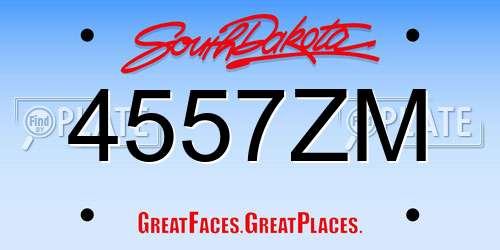 4557ZM South Dakota License Plate