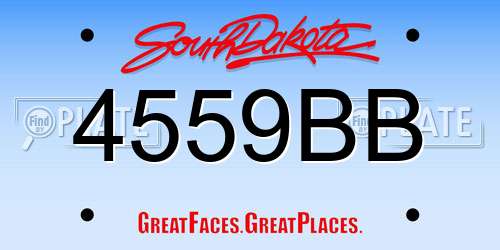 4559BB South Dakota License Plate