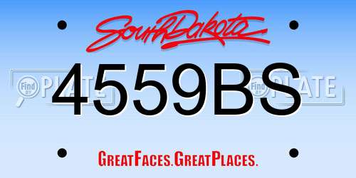 4559BS South Dakota License Plate