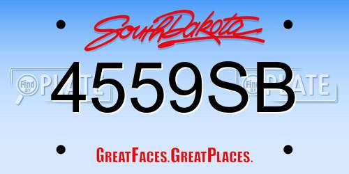 4559SB South Dakota License Plate