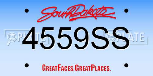 4559SS South Dakota License Plate