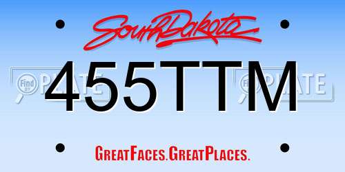 455TTM South Dakota License Plate
