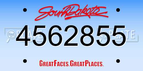4562855 South Dakota License Plate