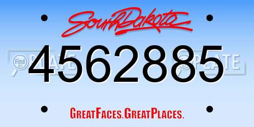 4562885 South Dakota License Plate