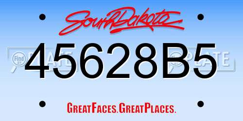 45628B5 South Dakota License Plate