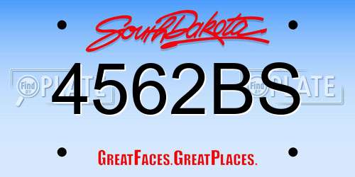 4562BS South Dakota License Plate