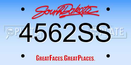 4562SS South Dakota License Plate