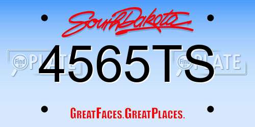 4565TS South Dakota License Plate