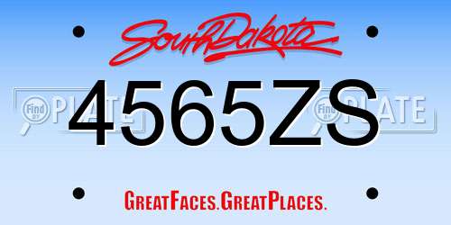 4565ZS South Dakota License Plate