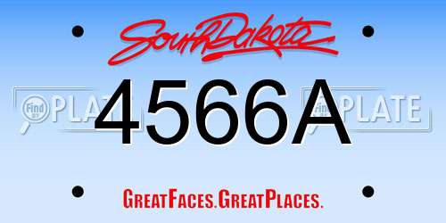 4566A South Dakota License Plate