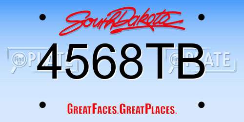 4568TB South Dakota License Plate