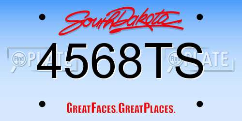 4568TS South Dakota License Plate