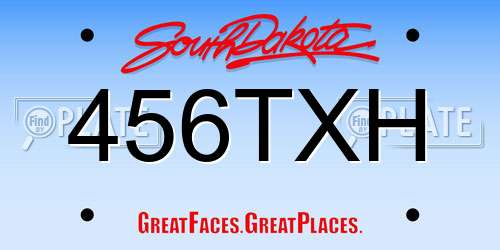 456TXH South Dakota License Plate