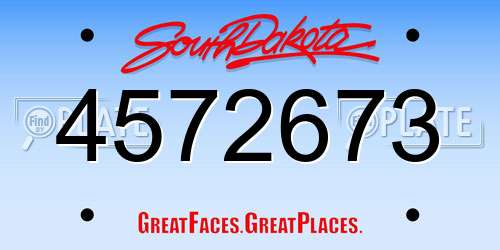 4572673 South Dakota License Plate