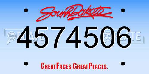 4574506 South Dakota License Plate