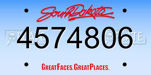 4574806 South Dakota License Plate