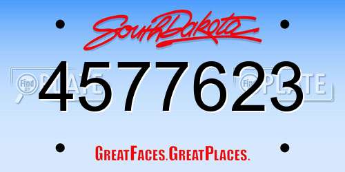 4577623 South Dakota License Plate