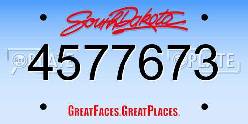 4577673 South Dakota License Plate