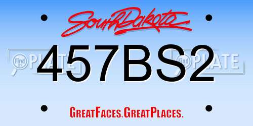 457BS2 South Dakota License Plate