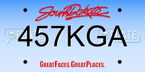 457KGA South Dakota License Plate