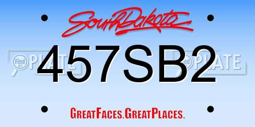 457SB2 South Dakota License Plate
