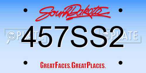 457SS2 South Dakota License Plate