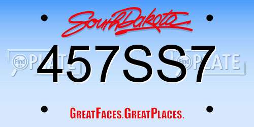 457SS7 South Dakota License Plate