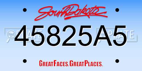 45825A5 South Dakota License Plate