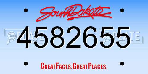 4582655 South Dakota License Plate