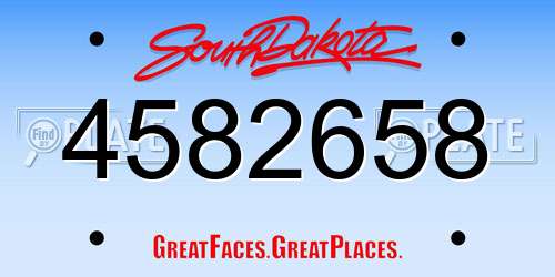 4582658 South Dakota License Plate