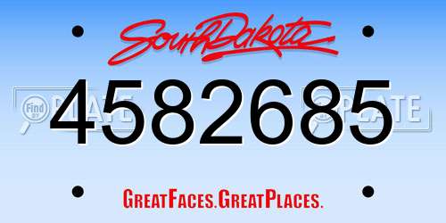 4582685 South Dakota License Plate