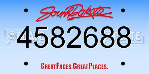 4582688 South Dakota License Plate