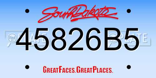 45826B5 South Dakota License Plate
