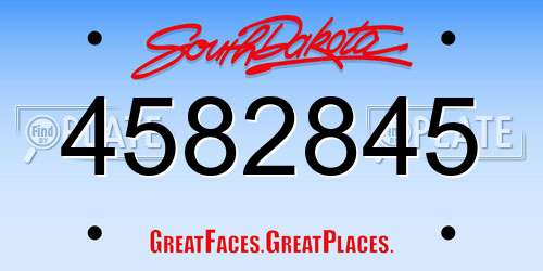 4582845 South Dakota License Plate