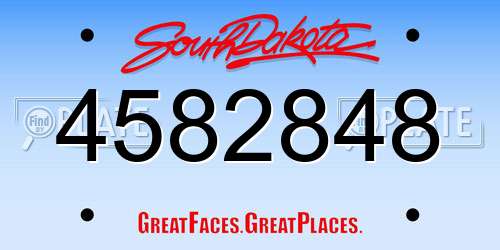 4582848 South Dakota License Plate