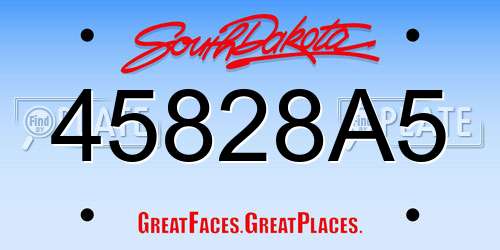 45828A5 South Dakota License Plate